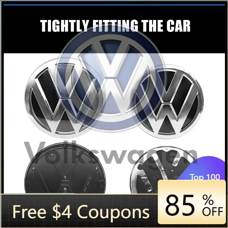 

Car Sticker For VW Volkswagen Jetta MK5 Golf 2Pcs VW Replacement Front Grill Badge Rear Trunk Lid Emblem Logo Decorative For Vol