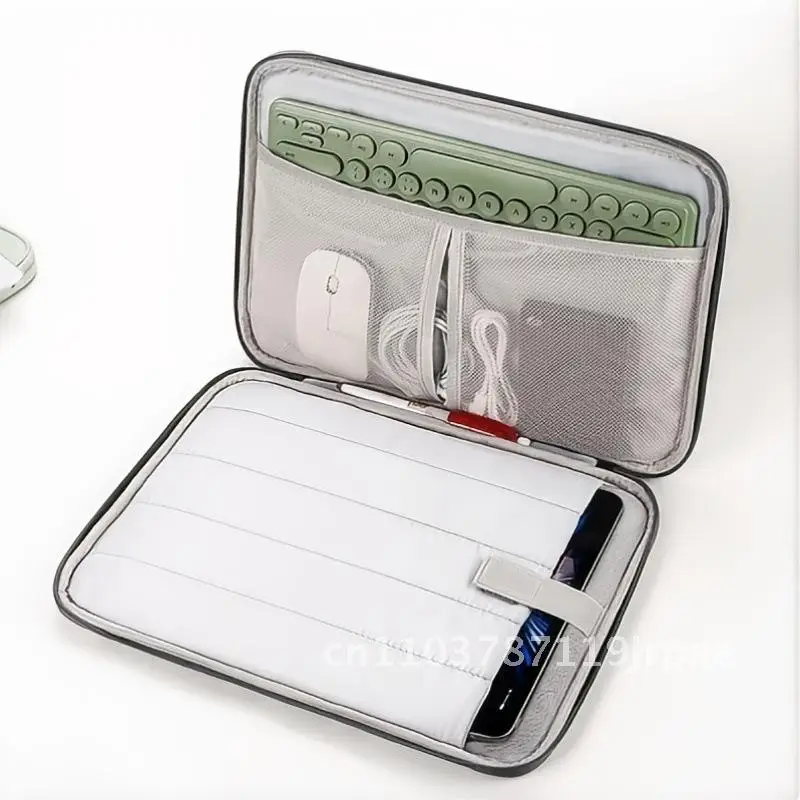 

Tablet Storage Bag Sheep Leather Waterproof Anti-Seismic Effect Electric Gray Unisex Tablet Case with Crystal Velvet Lining