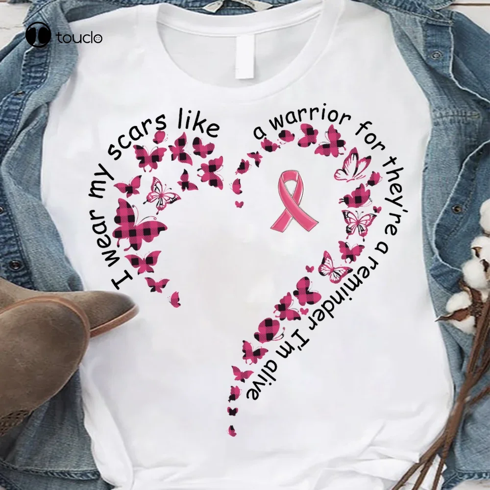 Breast Cancer T-Shirt Pink Ribbon Pink Butterfly Unisex Men Women Tee Gift mens funny tee shirts