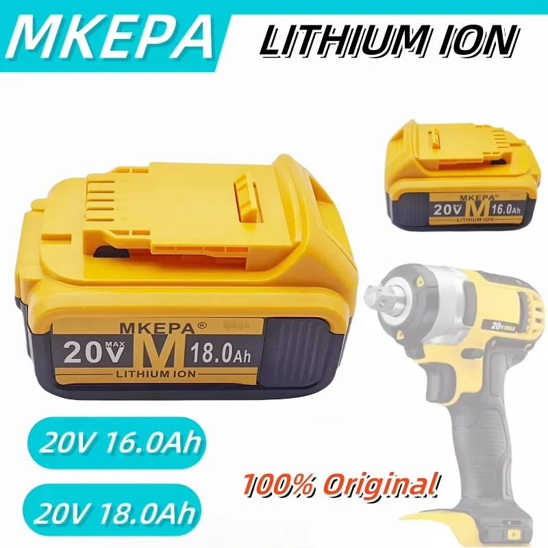 New 100% Original 18000mAh 20V for Dewalt Power Tool Battery lpega DCB206 20V 18.0Ah Battery DCB206 20V Battery DCB205 DCB204-2