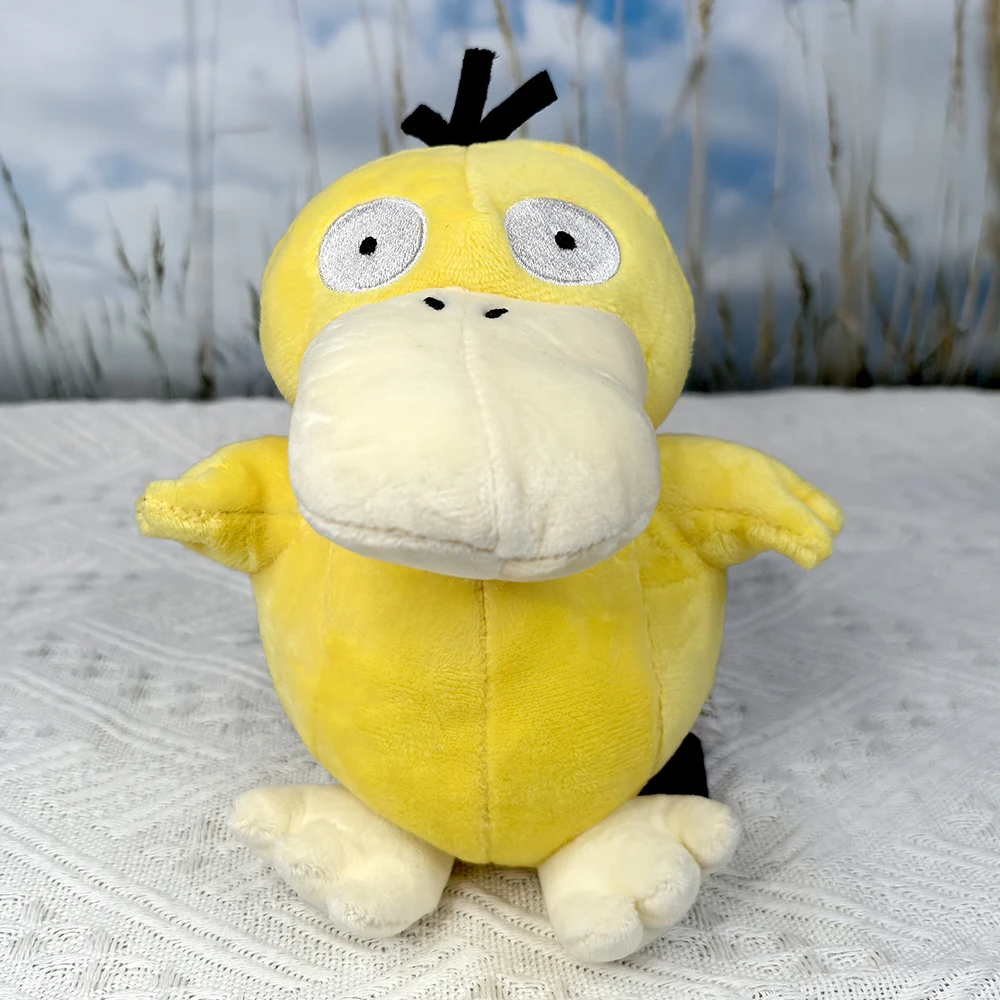 لعبة البوكيمون ليجيندز Z-A Psyduck Duck مقاس 5 بوصات من القطيفة، دمية تيدي على شكل سيف ودرع على شكل حيوان قرمزي بنفسجي