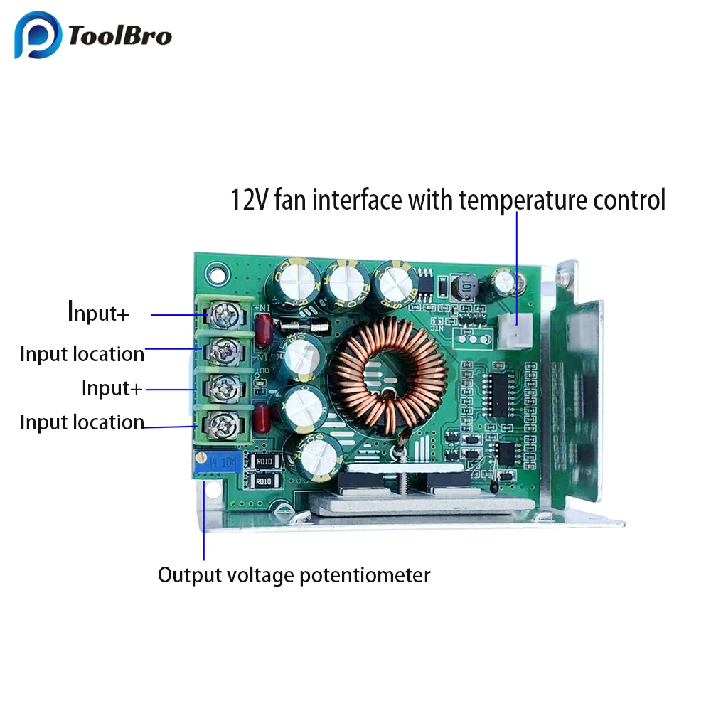 High Power Adjsutable DC-DC Step Down Buck Converter 12-75V to 2.5-50`V 60V 48V to 36V 24V 12V Solar Charging Power Supply