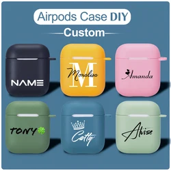 Custodia personalizzata per scrittura a mano privata per Apple Airpods 1 2 3 nome in Silicone morbido Logo immagine testo Cover personalizzata per Airpods Pro 2