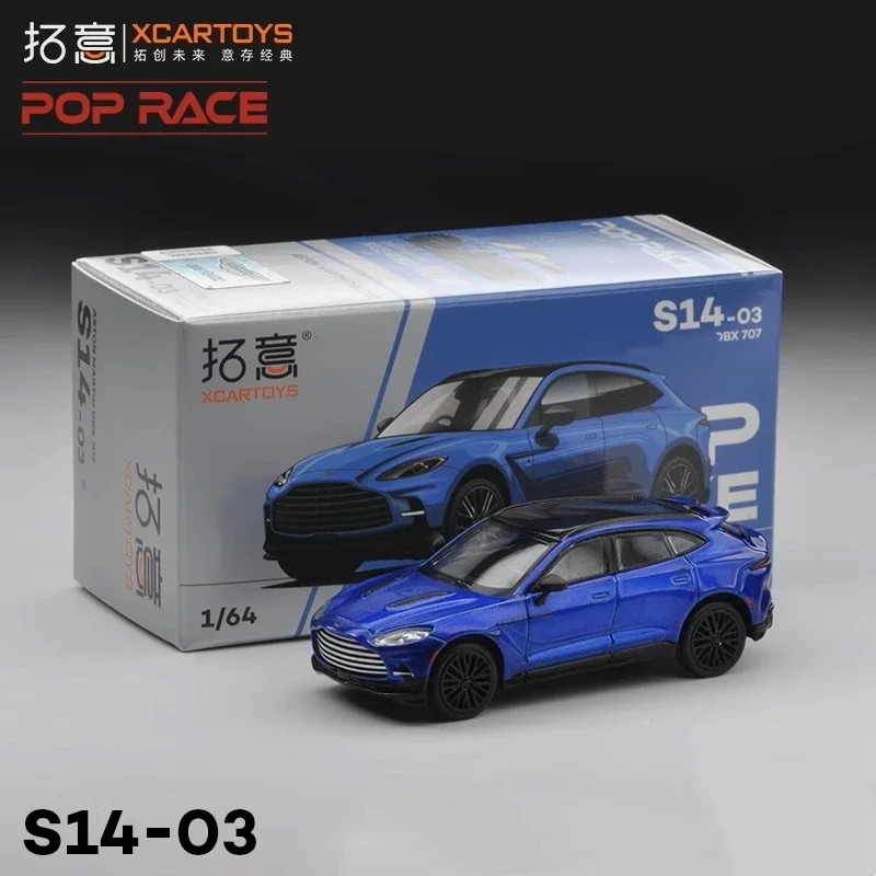 

Литая под давлением модель автомобиля XCarToys x PopRace 1:64 DBX Blue SUV