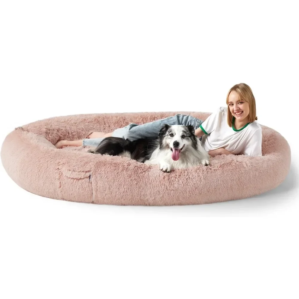 

Bedsure Human Dog Bed for People Adults, Calming Human Size Giant Dog Bed Fits Pet Families with Memory Foam Supportive Mat