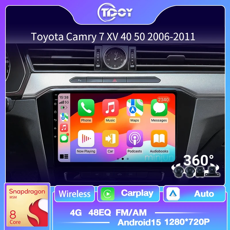 

Android 15 Car Radio For Toyota Camry 7 XV 40 50 2006-2011 Multimedia Player Automotive Autoradio 8Core wifi gps Carplay Android