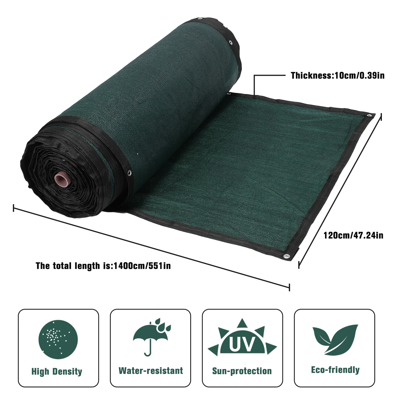 

Забор-экран для конфиденциальности 1,22 м x 138 м, 90% затенения, с усиленными креплениями и металлическими люверсами для стен, сада, двора, заднего двора