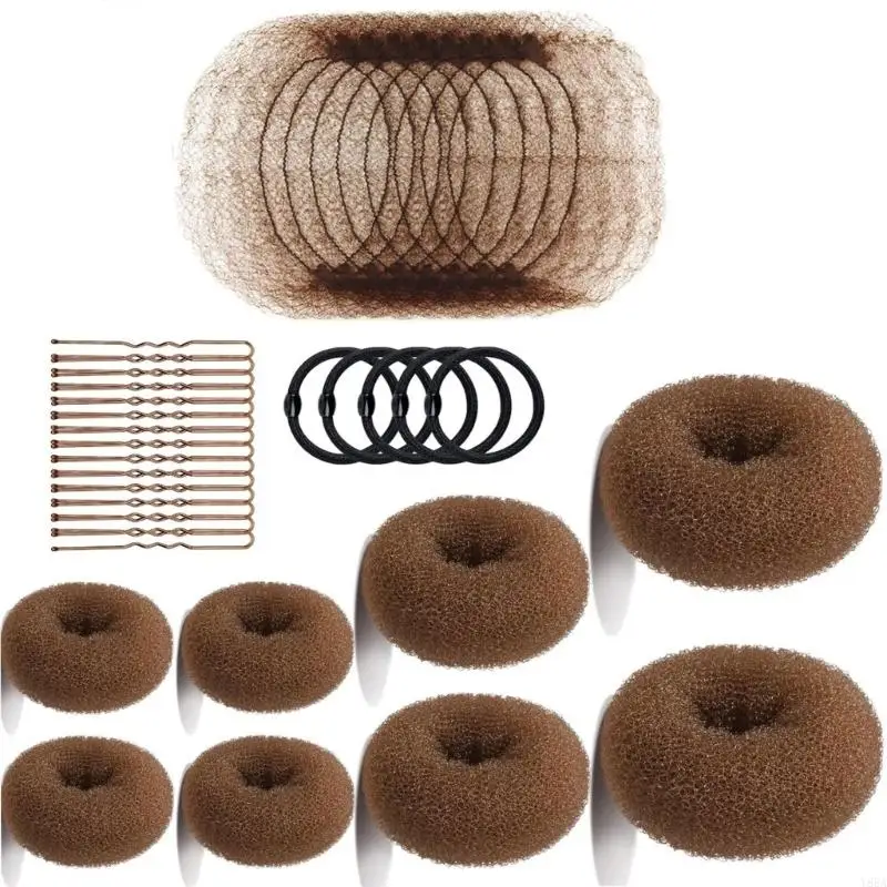 Y88A Nonslip Nylon Hair Modeling Accessory Untuk Rambut Lurus Keriting Keriting Lurus Roti Berantakan Updos Styling Travel