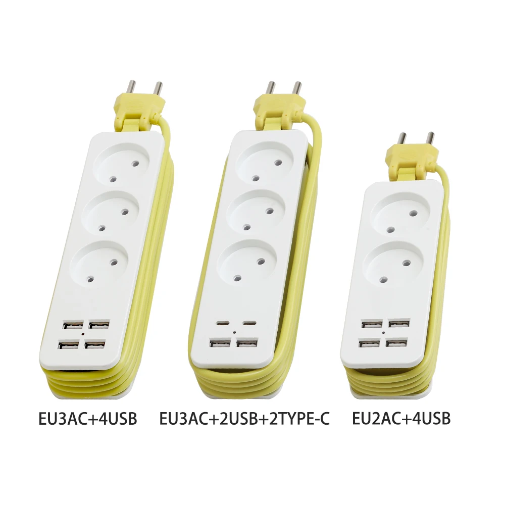 EU Plug USB Power Strip Plugs For Sockets Power Filter Extension with USB and Socket For Home Extender 1.8m Plug Network Filter