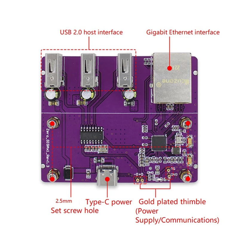 For Raspberry Pi Zero 2 W USB To RJ45 HUB Ethernet Or USB To RJ45 HUB For Pi0 And Pi0 2W