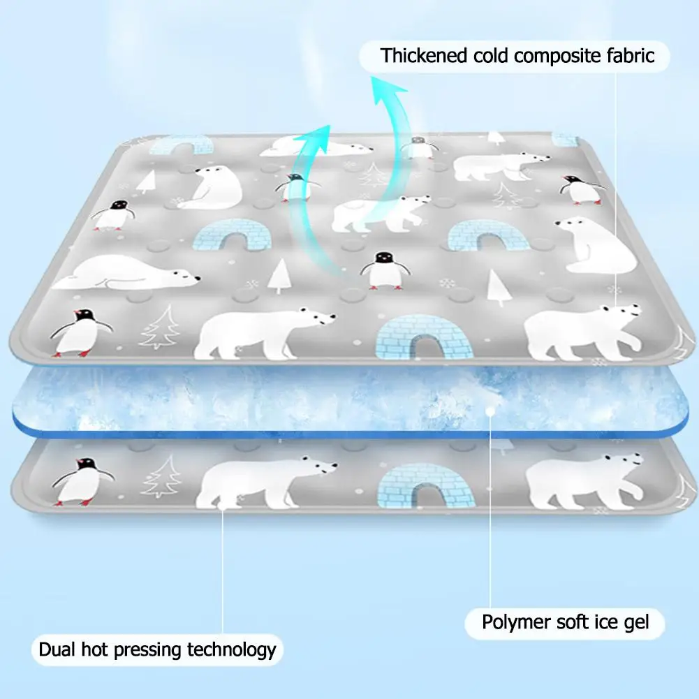 Summer Pet Cooling Pad Ice Crystal Gel Cool Down Cat To Dog Pet Grasp Bed Resistance Collapsible Rectangle Pad Accessories