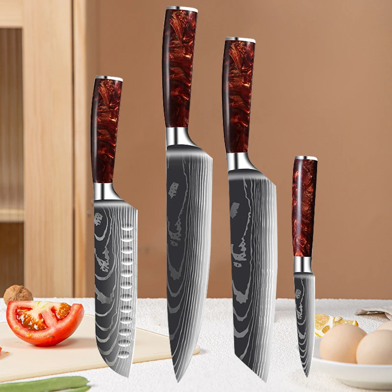 

7Cr17Mov Stainless Steel Sharp Chef Knife Santoku Knife Fruit Fish Fillet Sushi Knife Japanese Salmon Slicing Knives Cleaver