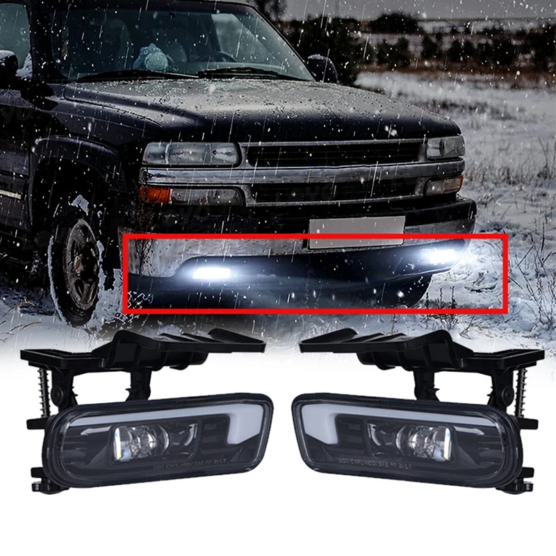 

LED Front Fog Light DRL for Chevrolet Silverado 1500 2500 Silverado Suburban/ Tahoe Front Bumper Daytime Running Driving Lamp