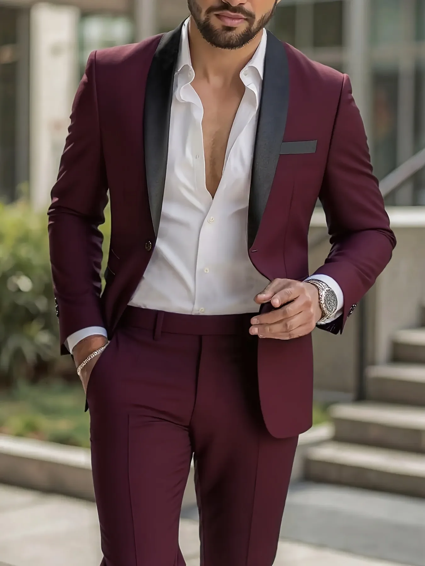 

Men's 2pcs Classic Formal Suit - High Quality Jacket & Pants for Party & Business