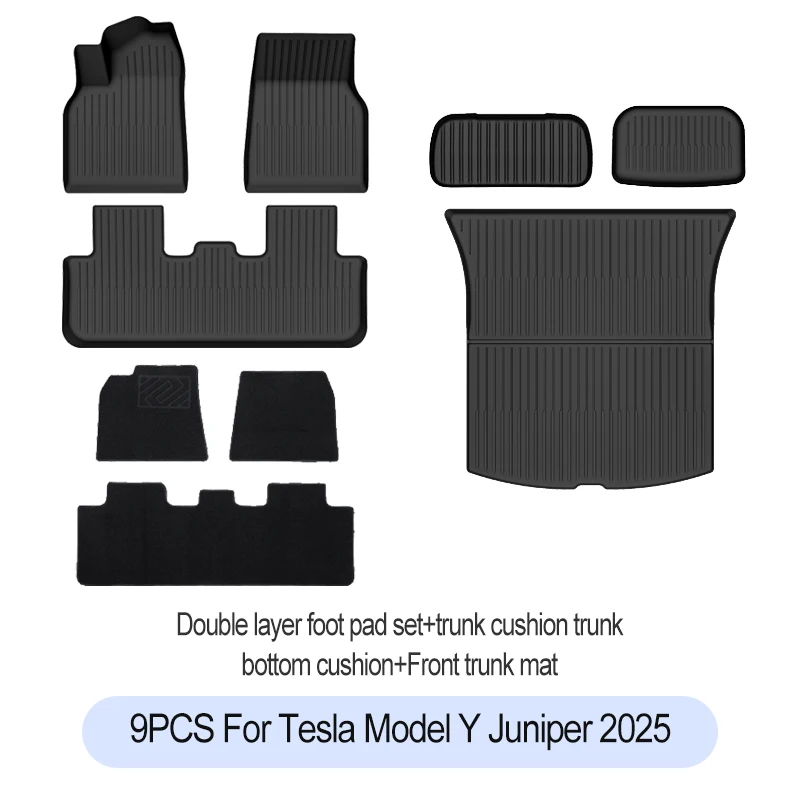 Tesla Model Y Juniper Premium/Performance 2025+ TPE vloermatten bagagemat slijtvaste voetmatten ModelY kofferbakmatten