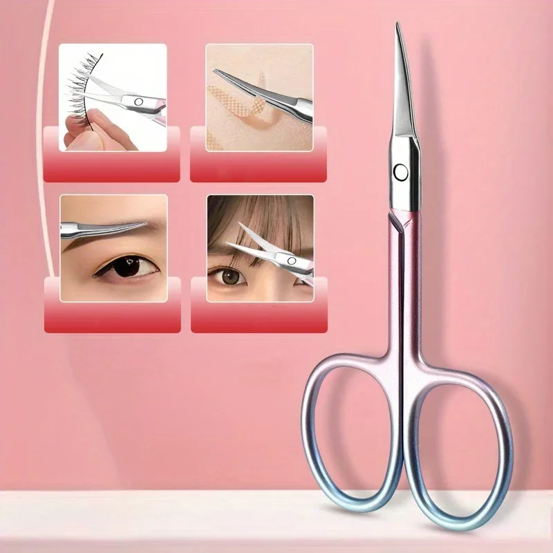 グラデーションピンクのキューティクルはさみ 女性用ネイルケア＆プロフェッショナルトリミング ステンレス鋼の刃 マニキュア＆ペディキュアツール ギフト