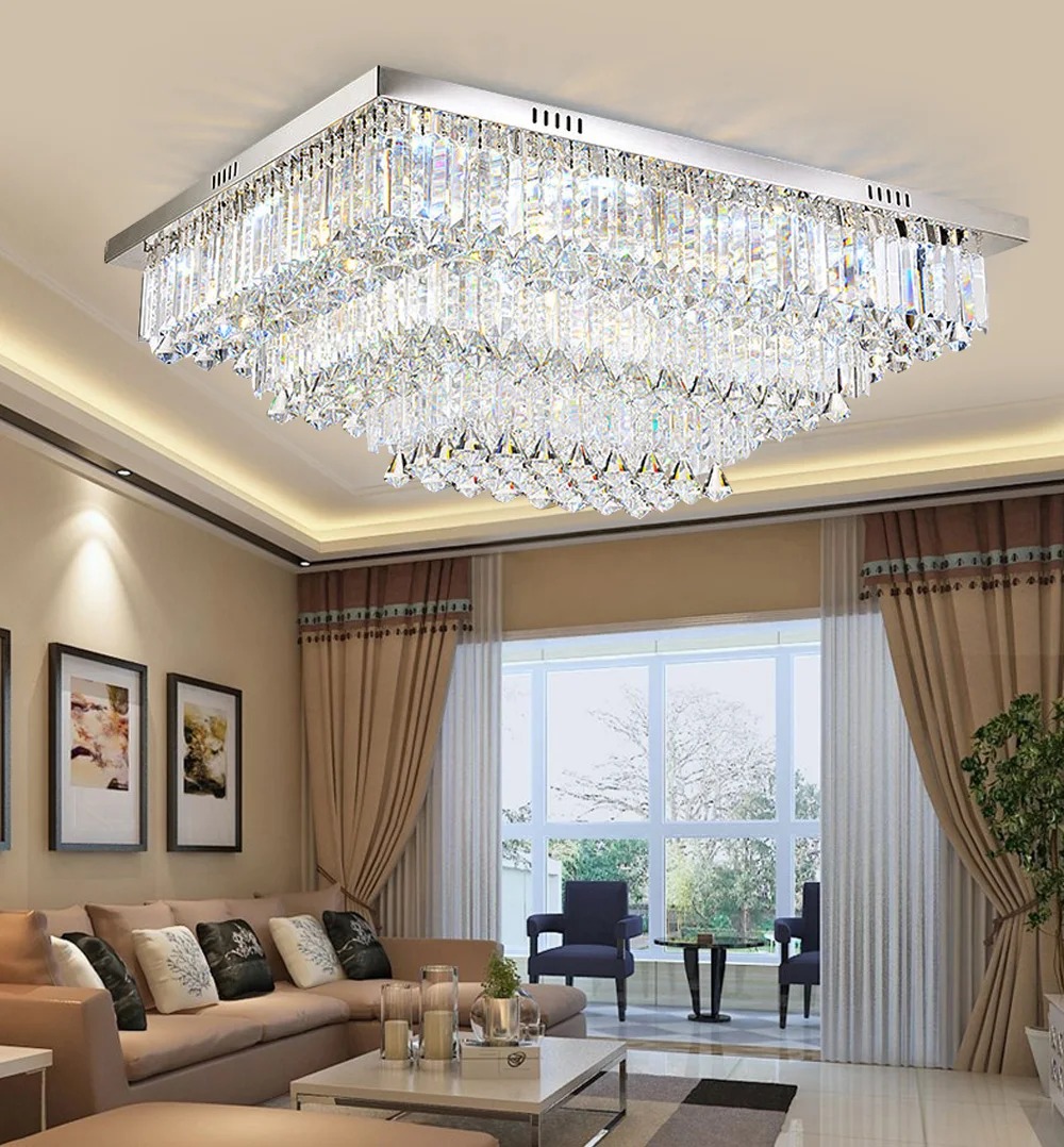 Modern Luxury Crystal LED Chandelier Lighting 80*60cm Nordic Ceiling Chandeliers Living Raindrop Pendant Lamp