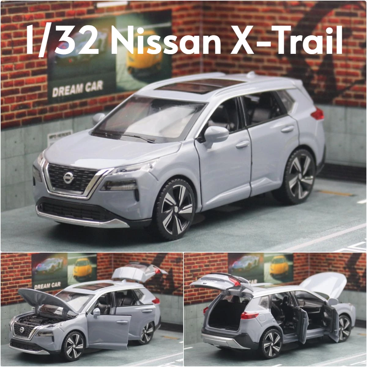 1/32 Nissan X-Trail SUV Miniature Diecast Toy Car Model Sound