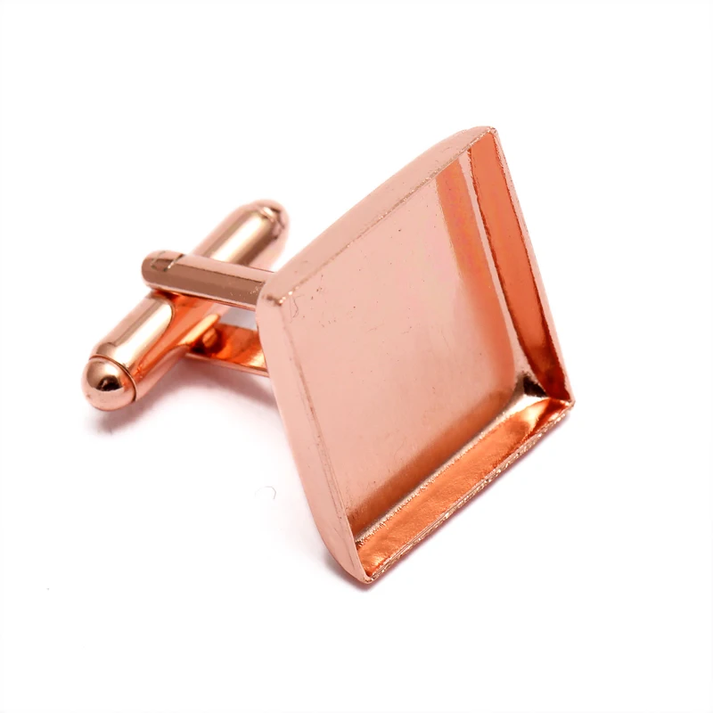 10pcs/lot Square 16mm Cabochon Base Cufflink Settings Spacer Blank Base Bezel Trays for Photo Cobochon Cameo Cufflinks DIY Craft