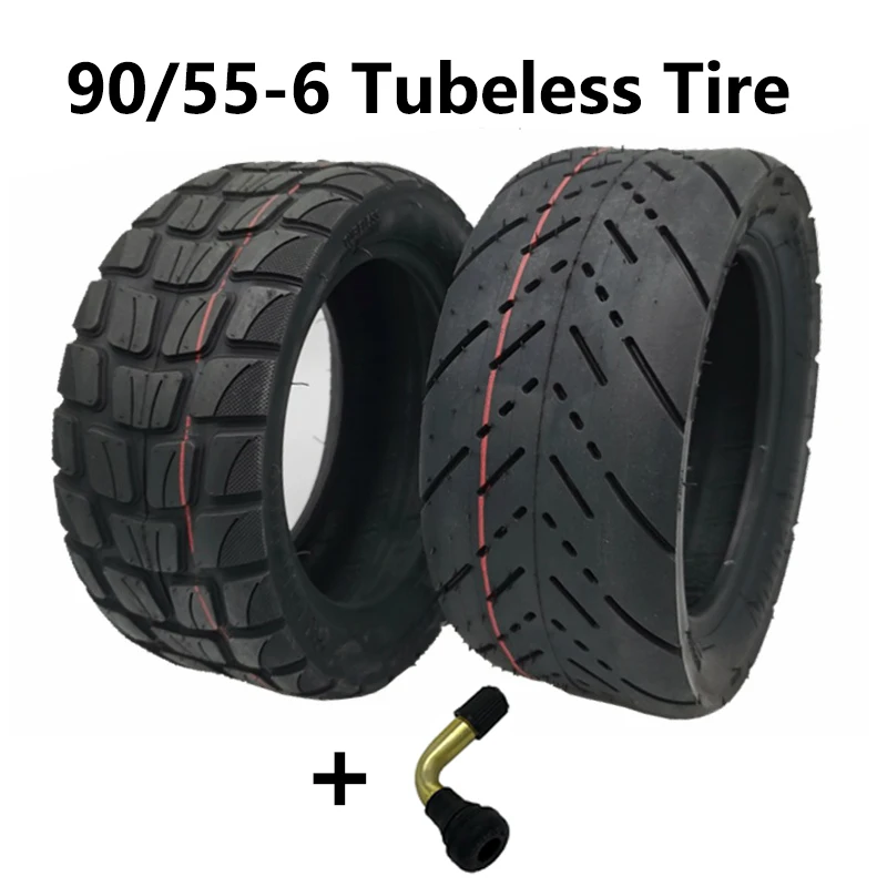 90/55-6 Tire with Valve for Electric Scooter 10 Inch 80/60-6 Upgrade Wider Wear-resistant Anti-skid Tubeless Tyre