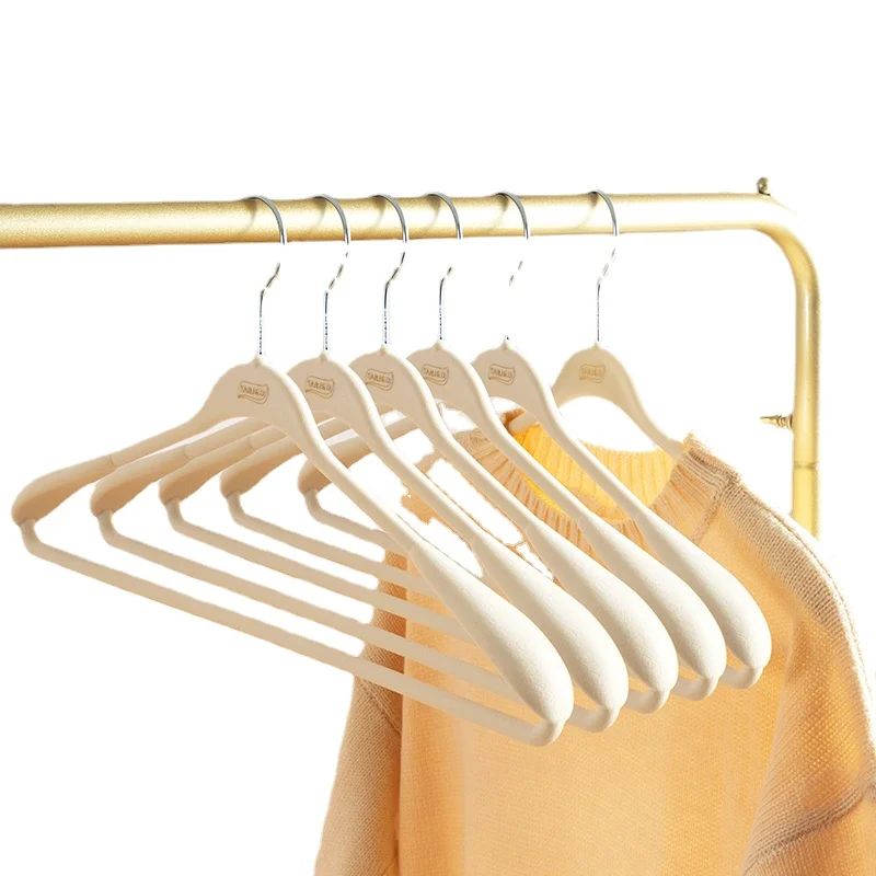 Flocking Hanger Anti-Slip Traceless Light Luxury Advanced Household Hanger Clothes Hanger down Jacket Coat Storage Clothes