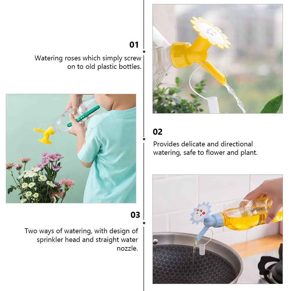 4 قطعة رؤوس رش الورود للزجاجات البلاستيكية حديقة الشتلات الرعاية Pp رذاذ فوهة زجاجة سقي أداة