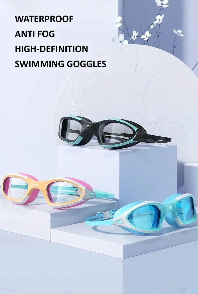 Professionelle Schwimmbrille, HD, wasserdicht, beschlagfrei, Silikon-Schwimmkappe, Wassersport-Ausrüstung für Männer und Frauen – Detail 1