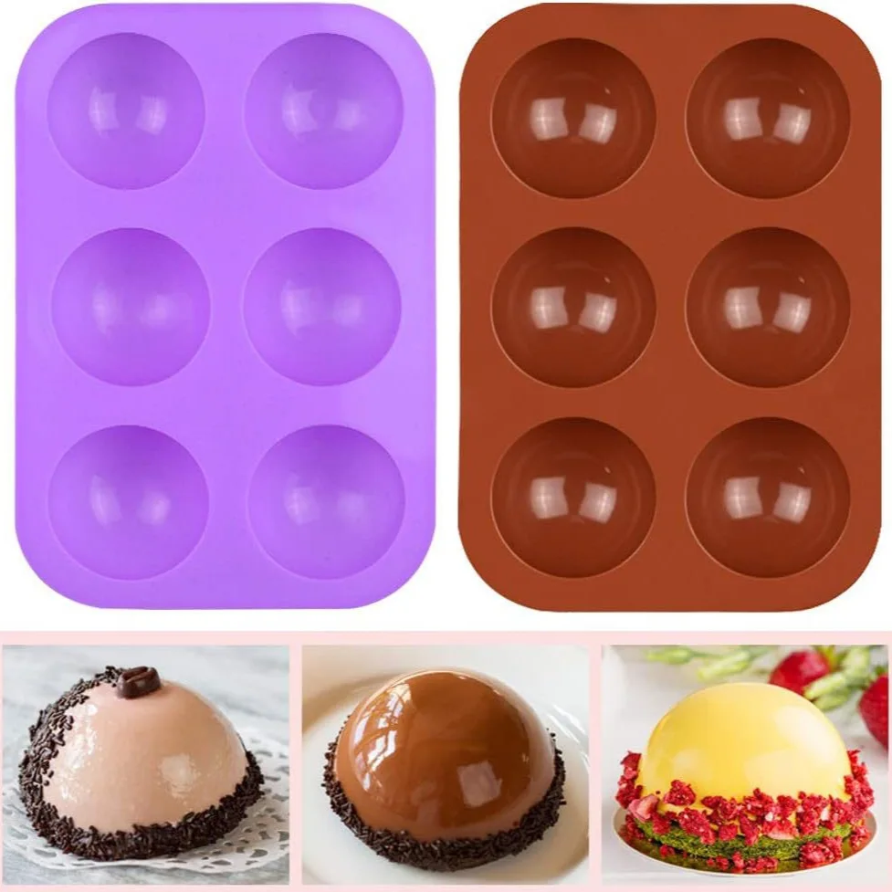

3D Ball Silicone Mold for Baking Cake, Pudding, Mousse Chocolate Ice Cube DIY Kitchen Tools Accessories Half Sphere Mold