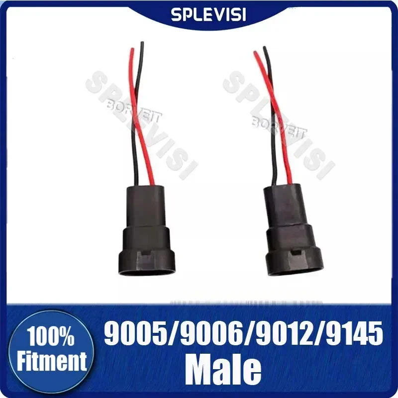 

2Pcs Top Pigtail Wire Pigtail Male 9005 9006 9145 HB3 HB4 H10 Harness Headlight Fog Light Socket Connector Adapter Plug Play