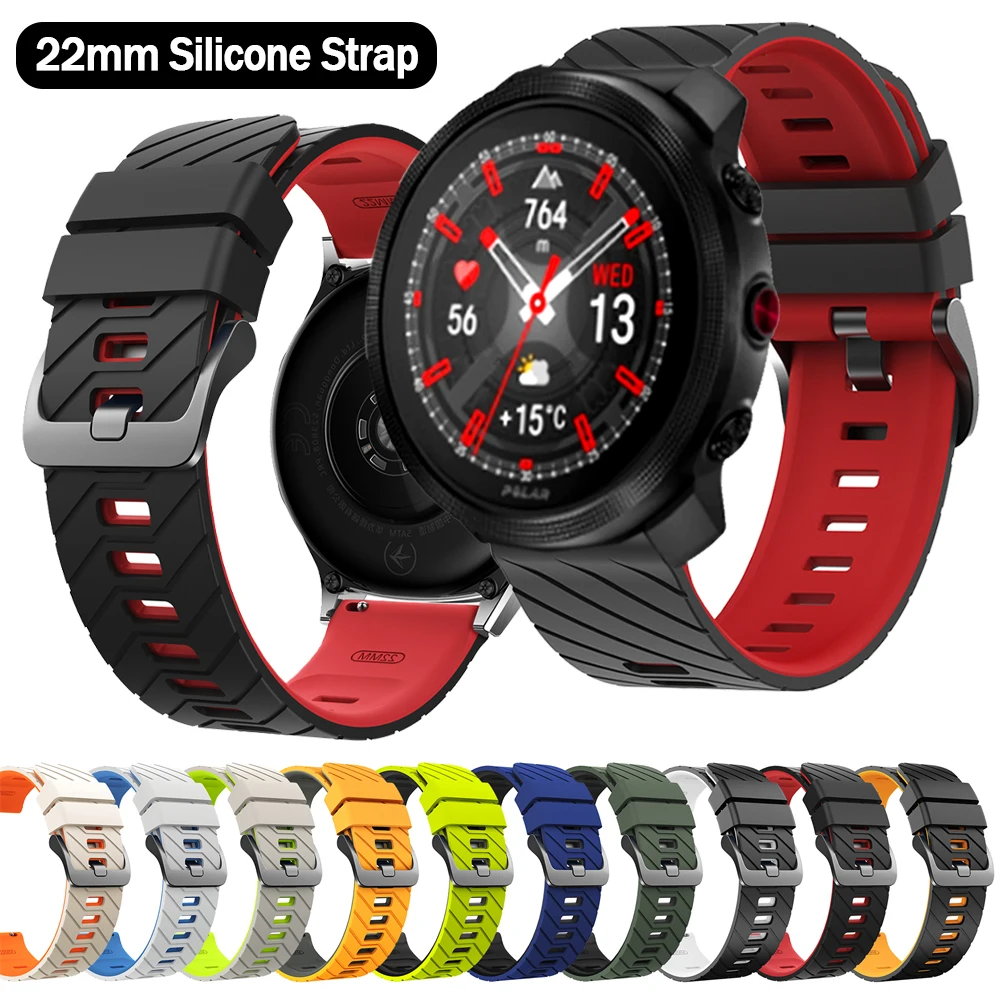 22mm Silikonarmband für POLAR Vantage V3 M M2 M3/Grit X/X2 Pro Titan Sportarmbänder für Realme Watch S2 Armband Ersatz