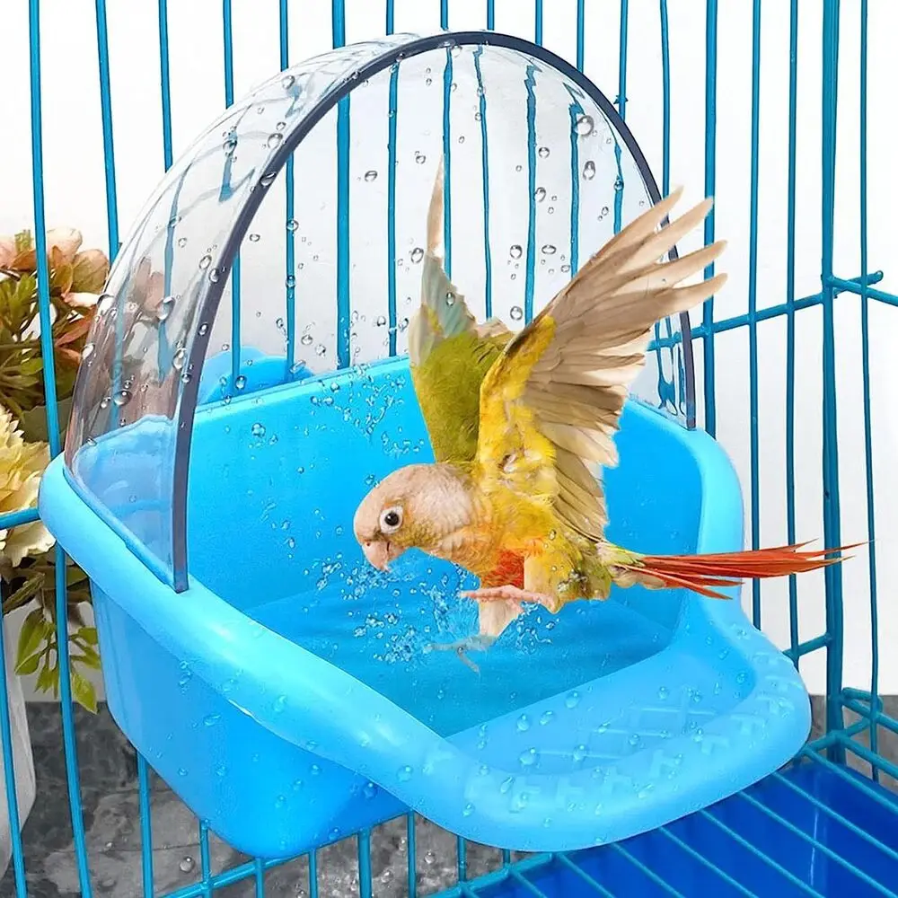 Cubo de baño colgante para pájaros, caja de ducha para baño, jaula para jaula, accesorios para jaula de pájaros, periquito, pájaro pequeño, canario, periquito