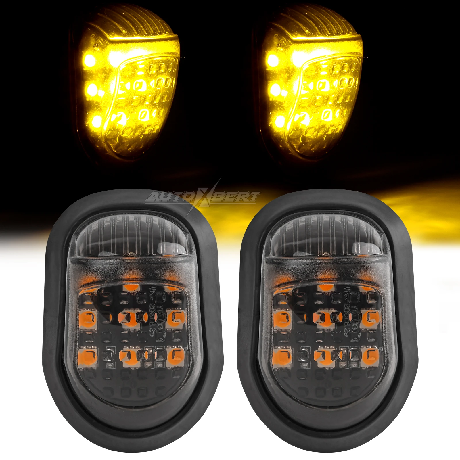 2x 10MM Universal Flush Mount Turn Signals 9-Led Smoked Motorcycle Blinkers Compatible For Motorbike Sport Street Racing Bike