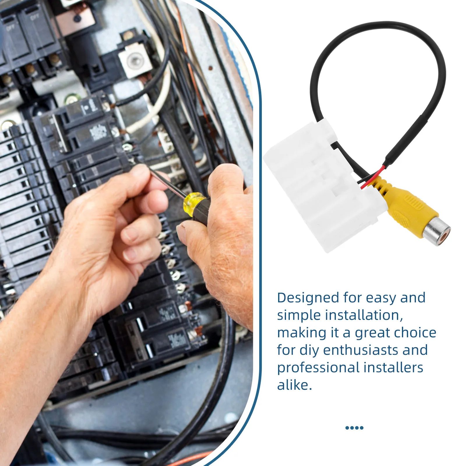 Reverse Camera Wiring Harness Rca Solid Stereo Adapter Rear Camera Input Wire Plug Backup Video Wire Harness Adapter