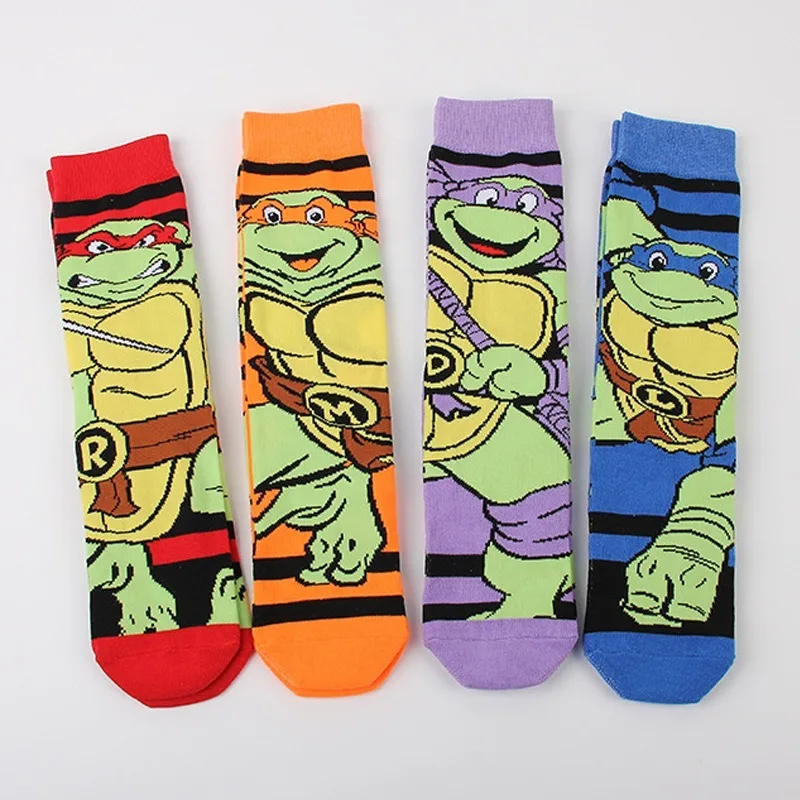 Teenage Mutant Ninja Turtles Stockings for Boys Girls Anime Cartoon Printed Cute Socks Children Outdoor Fashion Sports Stocking