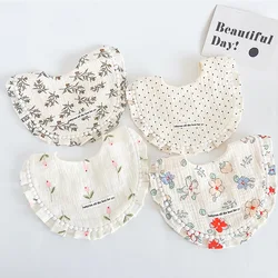 Baby Muslin Bibs Boys Girls 2PCS Bibs Infants Newborns Toddlers Saliva Towel 100% Cotton Absorbent Soft Layers Adjustable Snaps