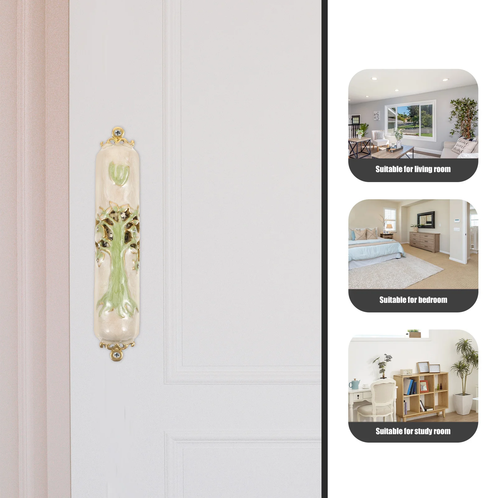 

Mezuzah Craft Metal Retro Mezuzah Plaque Religious Door Decoration Traditional Blessing Ornament House Protection Luck Symbol