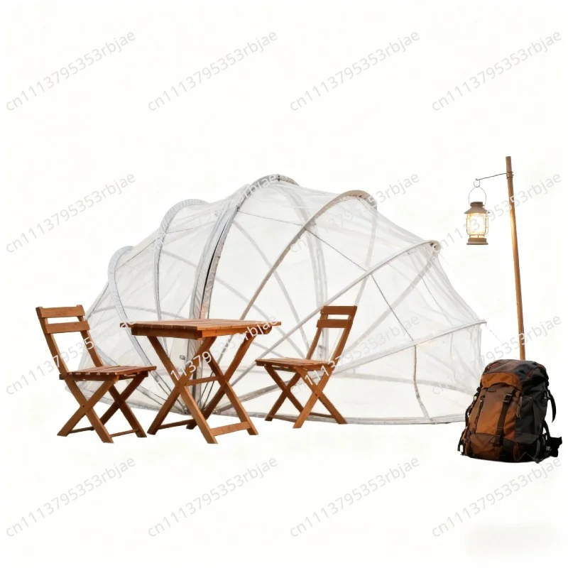 Durable 8-person transparent crystal ball dome tent with PVC bubble cover, suitable for winter outdoor camping and stargazing