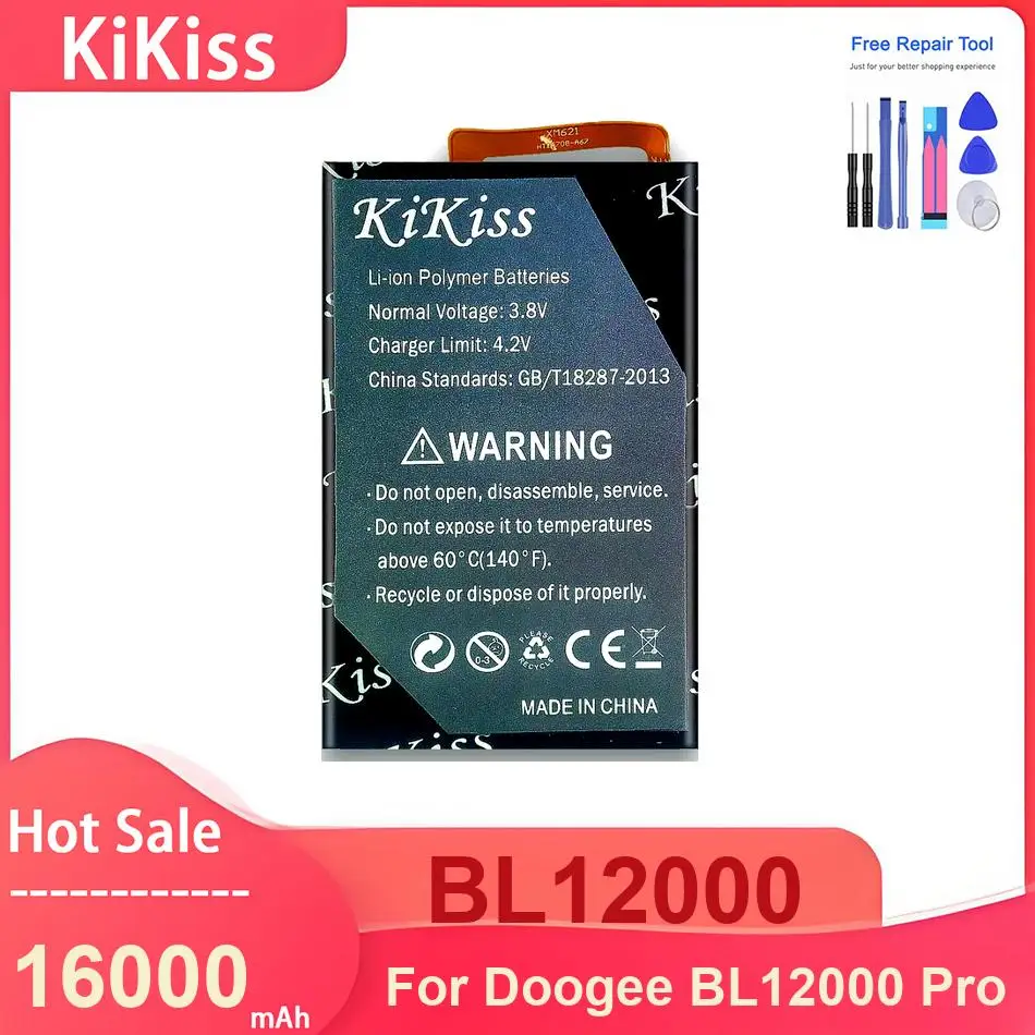 

Аккумулятор для мобильного телефона KiKiss для Doogee BL12000 Pro, аккумуляторы BL12000 16000 мАч, с инструментами
