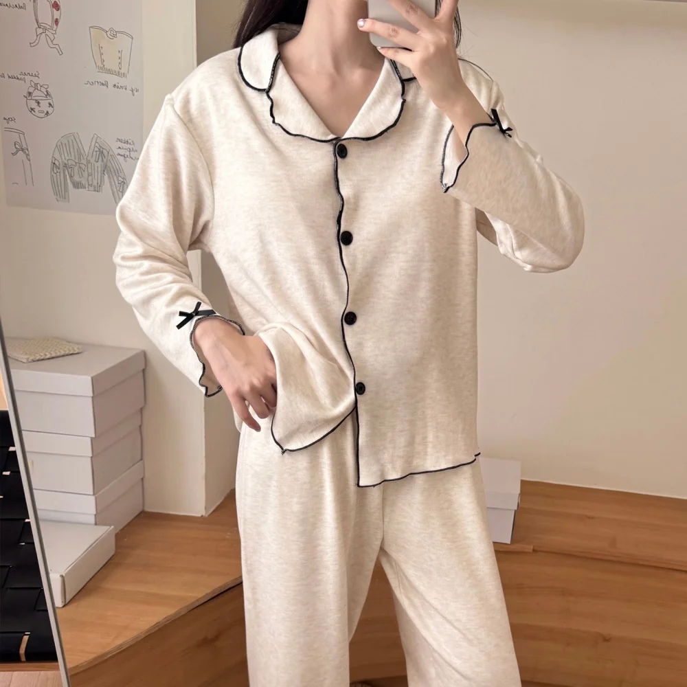 

Мягкая одежда для сна, женская домашняя одежда, пижамный комплект, ночная рубашка, осень-зима, новая пижама с длинными рукавами для женщин, ночное белье