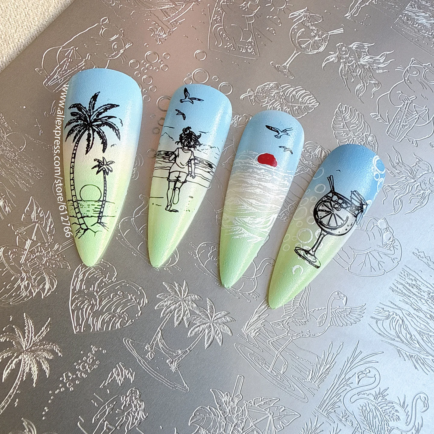 XMQ NAIL ART STAMPING PLATES SUMMER TEMPLATES HOLIDAY IMAGEPLATE