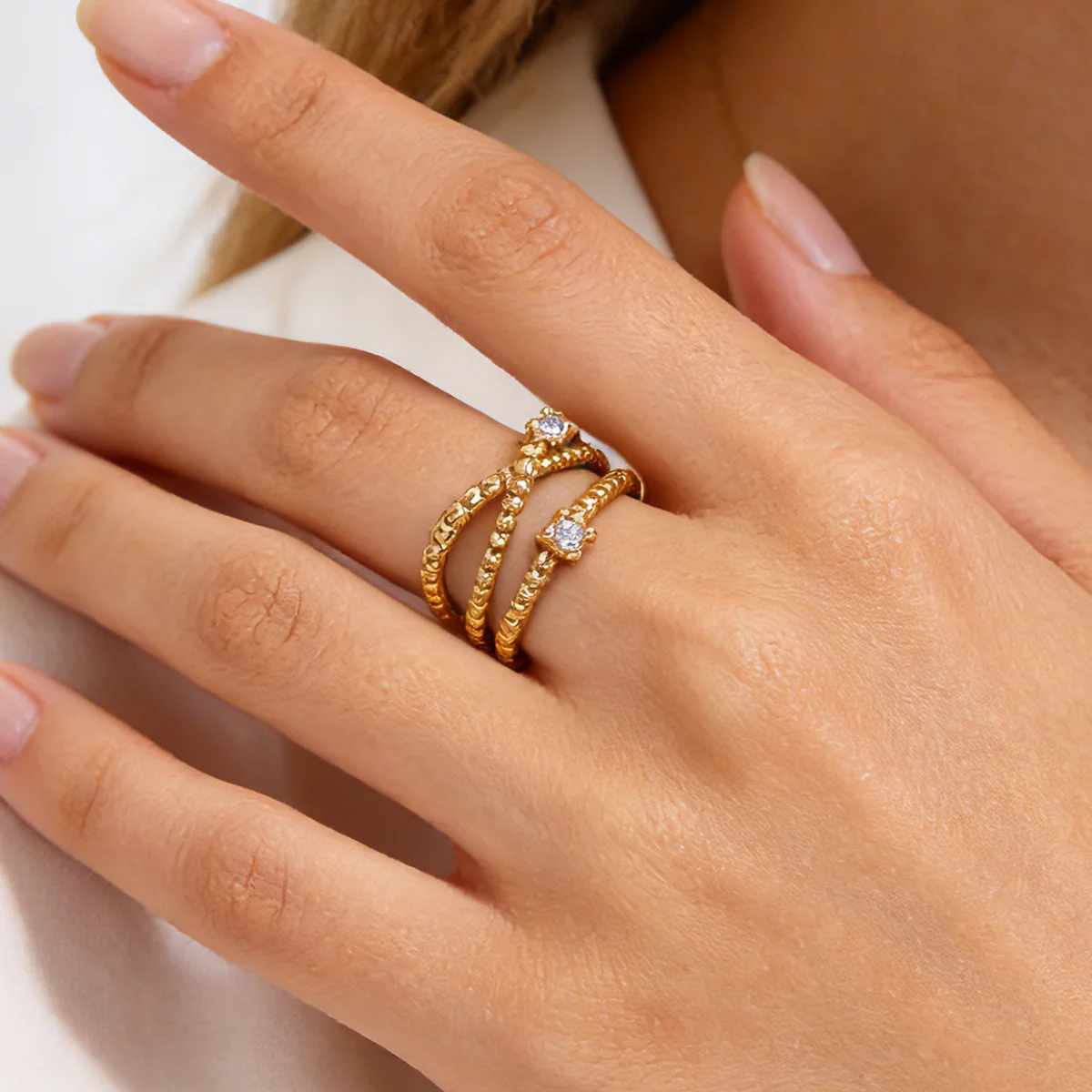 Vintage Geometric Open Rings For Women 2026 New Gold Color Double Cross Ring Fashion Hip Hop Punk Jewelry Communion Gift Bague