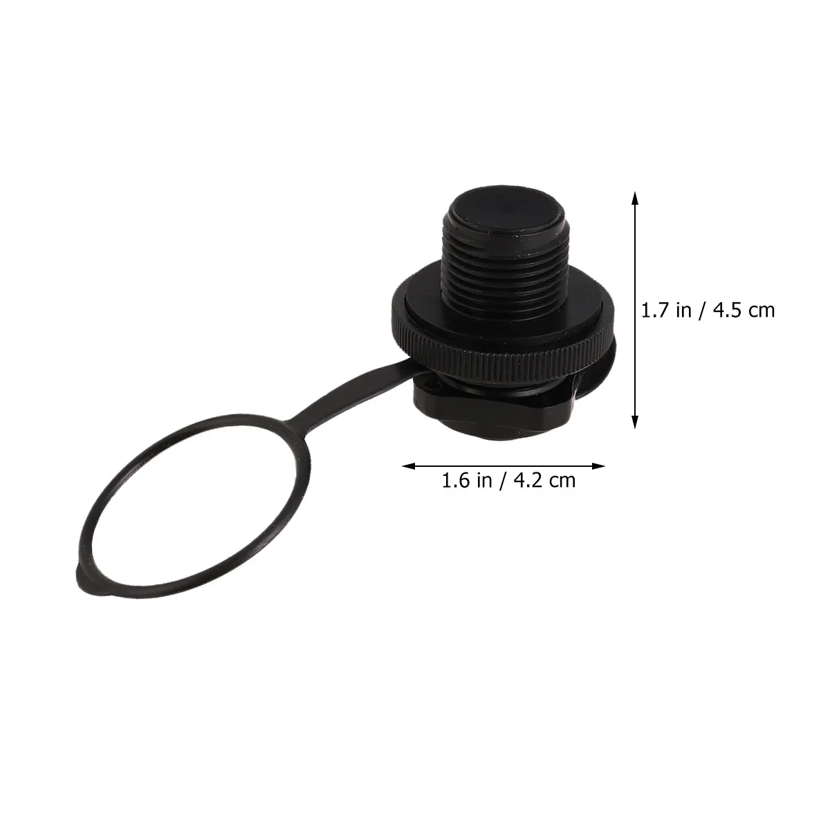 8Pcs Boston Valve One-Way Screw Nozzle for Inflatable Boat Kayak Raft Tpu 22Mm Black Spiral Leak-Proof Air Plug