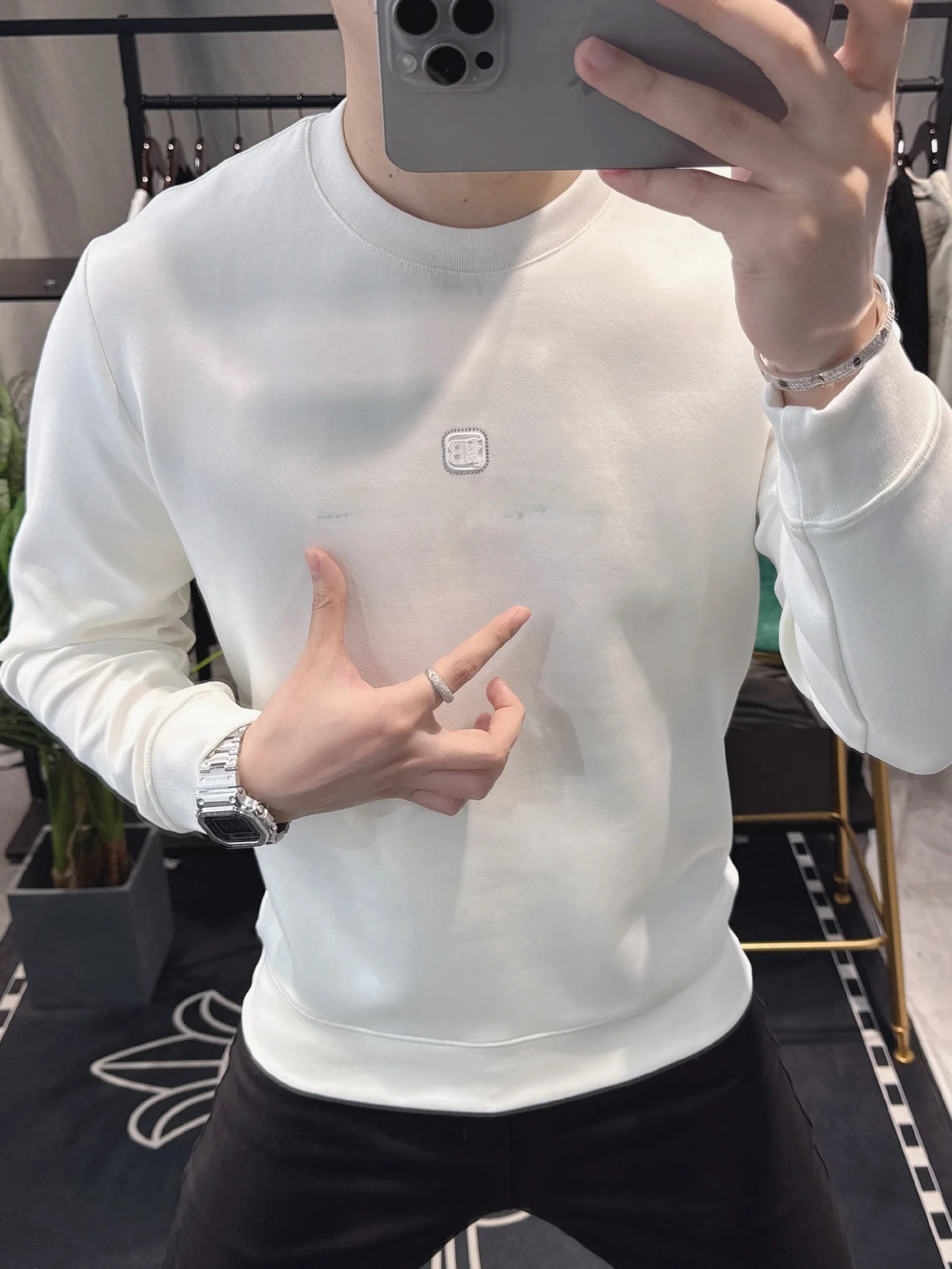 

Мужской повседневный свитшот ZhanChao с длинным рукавом и круглым вырезом, модный, удобный, из смесового хлопка и полиэстера, базовый слой