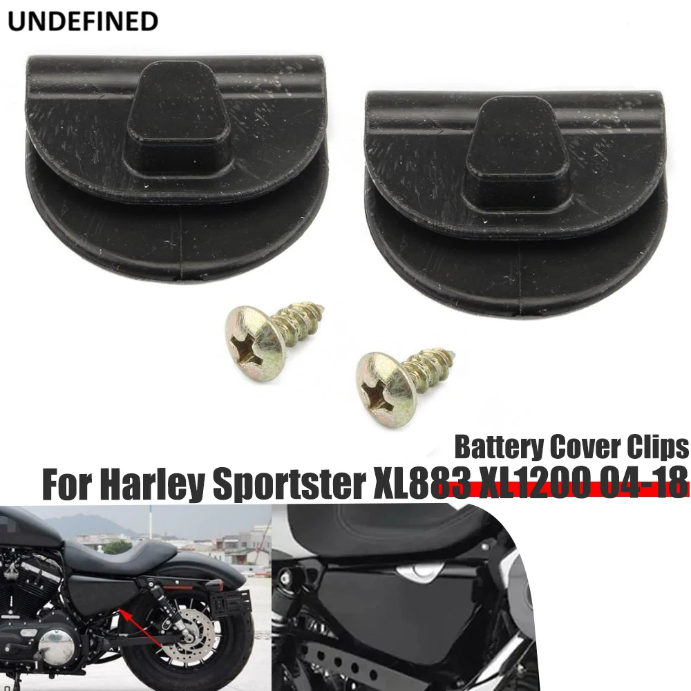 

Battery Covers Clip Battery Left Side Cover Clips Mount For Harley Sportster XL883 XL1200 48 72 04-2018 Motorcycle Black Plastic