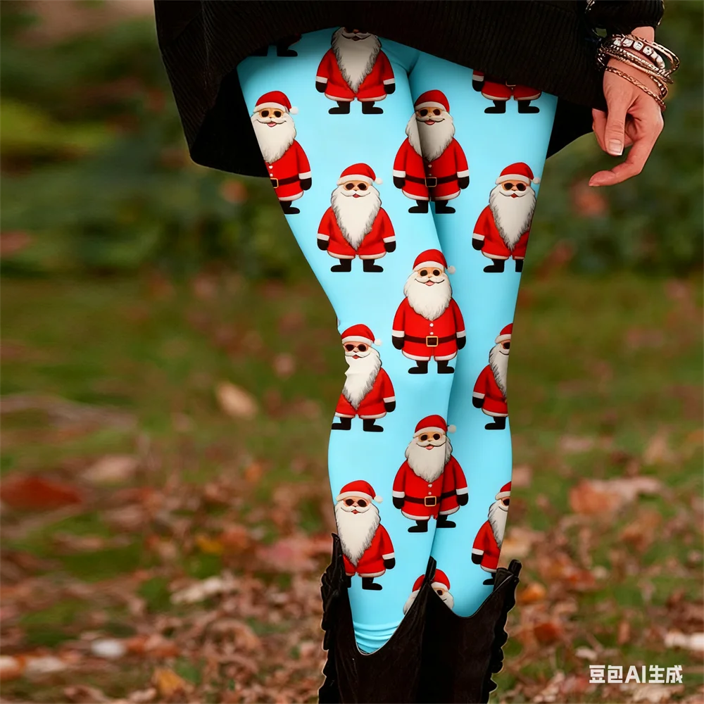 

Christmas women's leggings New Year pattern print yoga pants Ladies' high waisted pant Elastic comfortable pants Womens Clothing