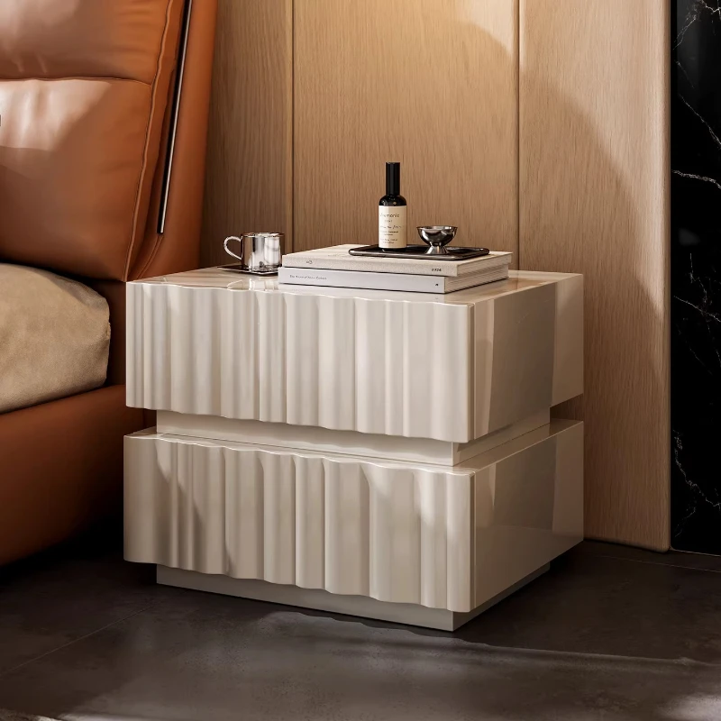 Classic White Wood Nightstands Modern Designer Storage Bedside Nightstands Bedroom Vintage Antique Criado Mudo Bedroom Furniture - view 2