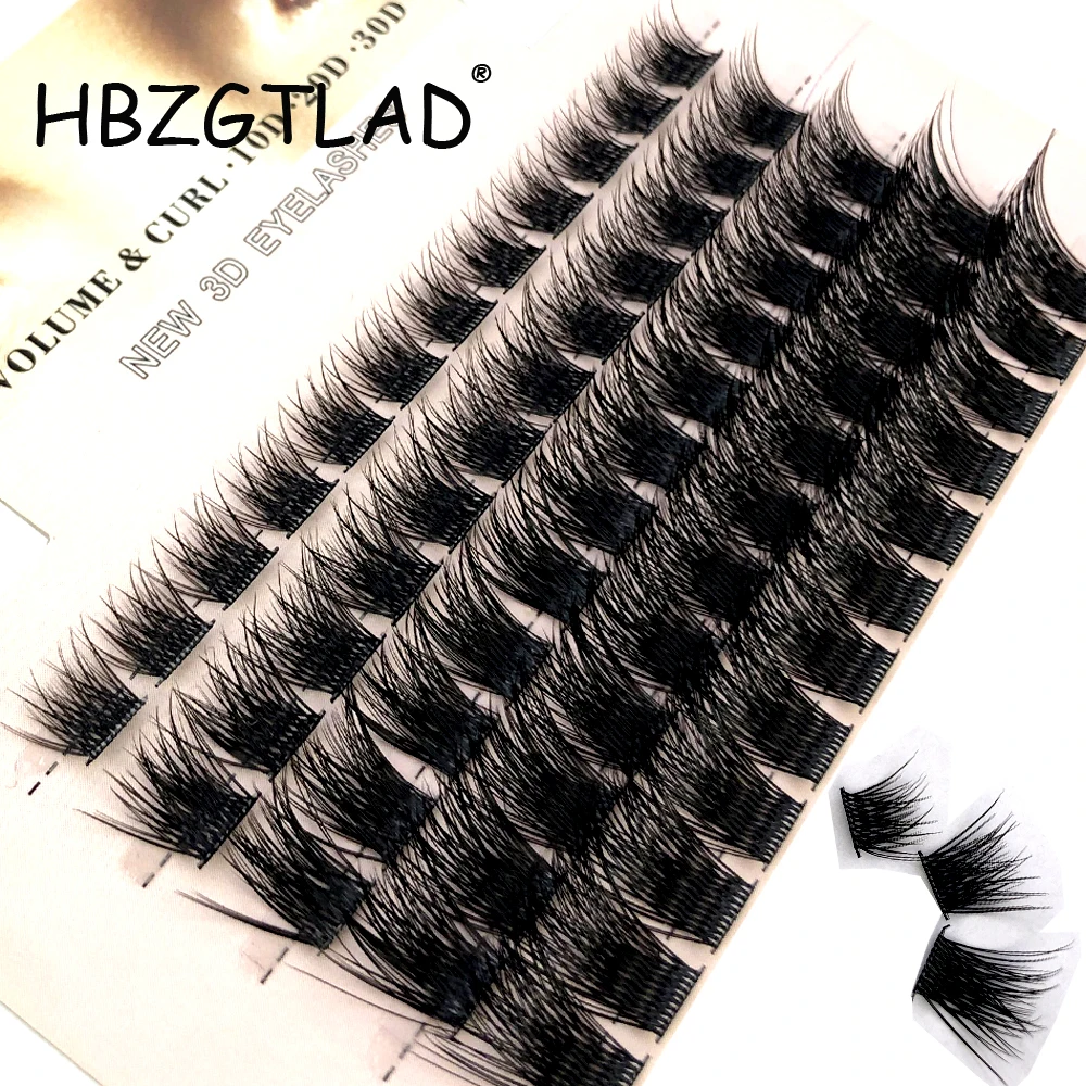 Mix 3D Fluffy Single Cluster Lashes Beauty Cilia Soft Ribbon Strip Segmented Eyelashes Extensions Custom Packaging False Eyelash