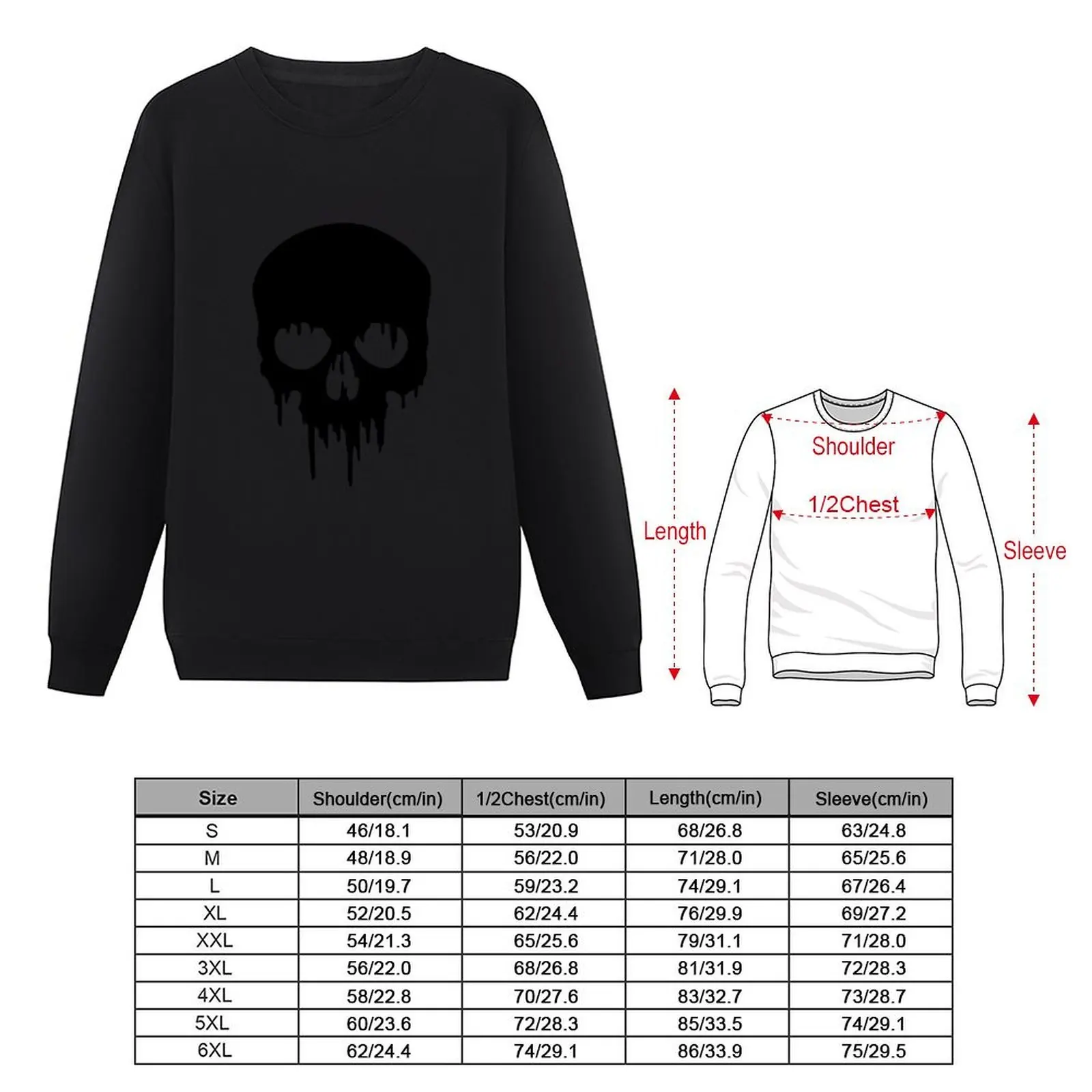 Black Skull dripping Pullover fashion men blouse aesthetic clothing men's clothing hooded sweatshirt for men