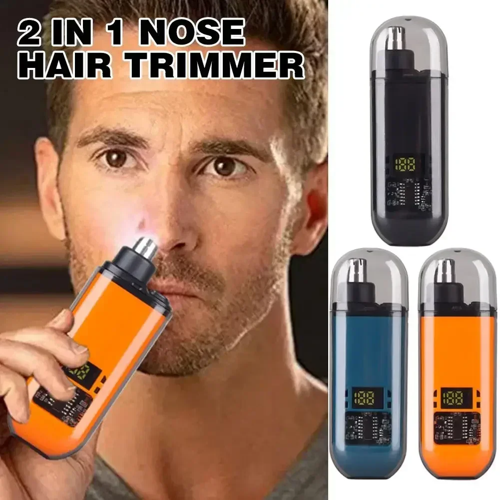 2 In 1 Electric Portable Ear And Nose Hair Trimmer Clipper 2026 Professional Painless Portable Eyebrow For Men nose hair