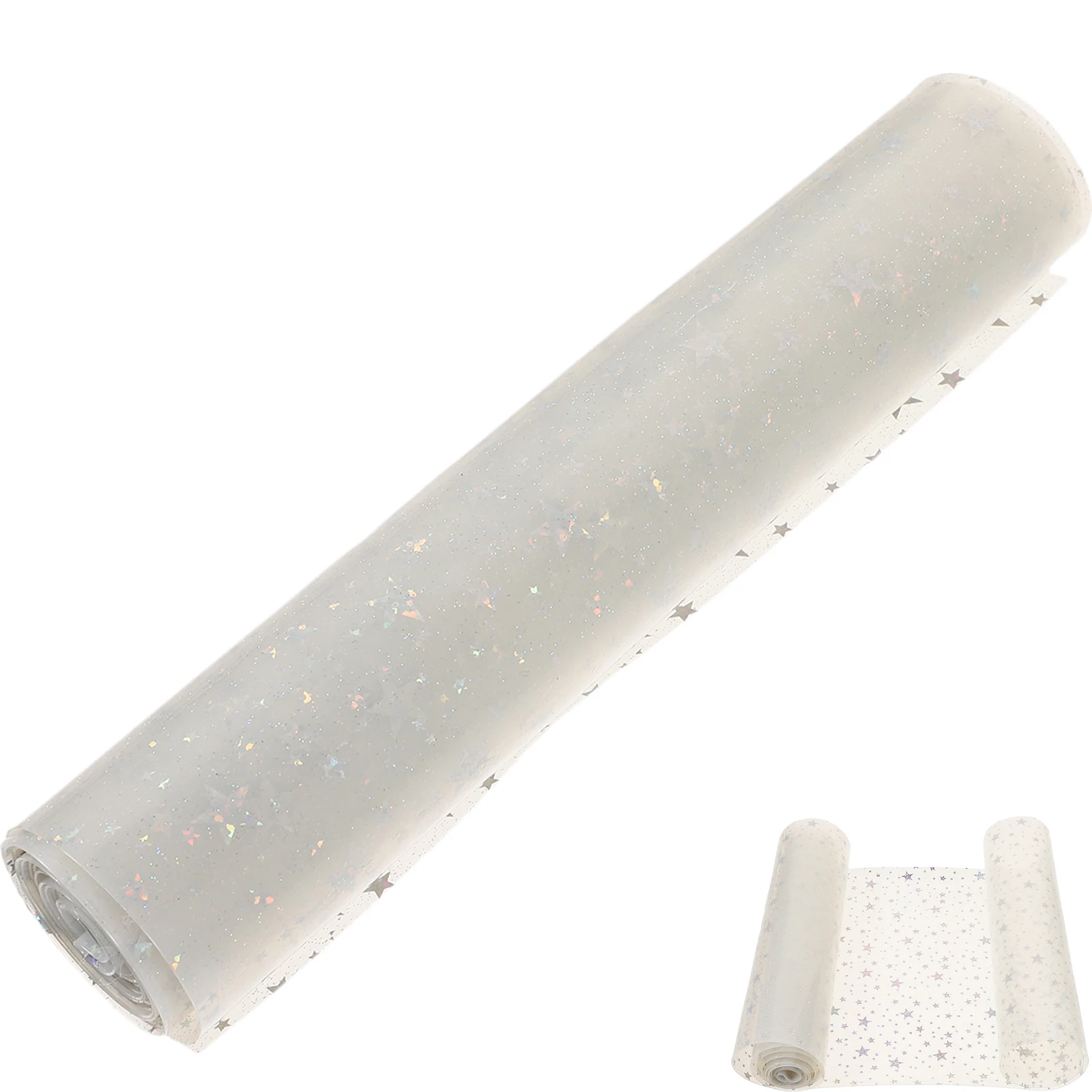 

PVC Film Clear Vinyl Fabric Glittering Star High Transparency Sturdy Material Multifunctional DIY Crafts Shoe Bag Storage
